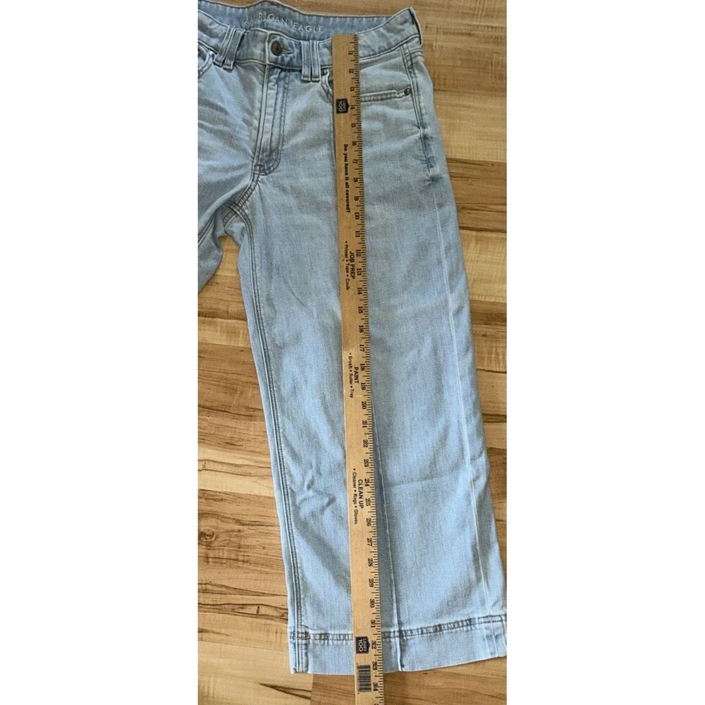 American Eagle Boho Wide Leg Crop Jeans Festival Relaxed Fit Sz 6 X-short 32x25